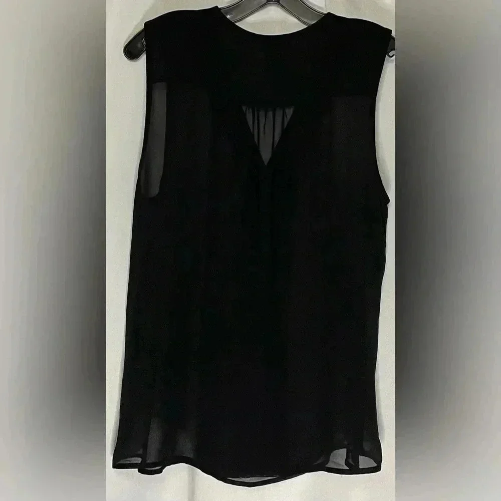 Carmen Marc Valvo sheer sleeveless art deco‎ embellished top - Picture 2 of 5